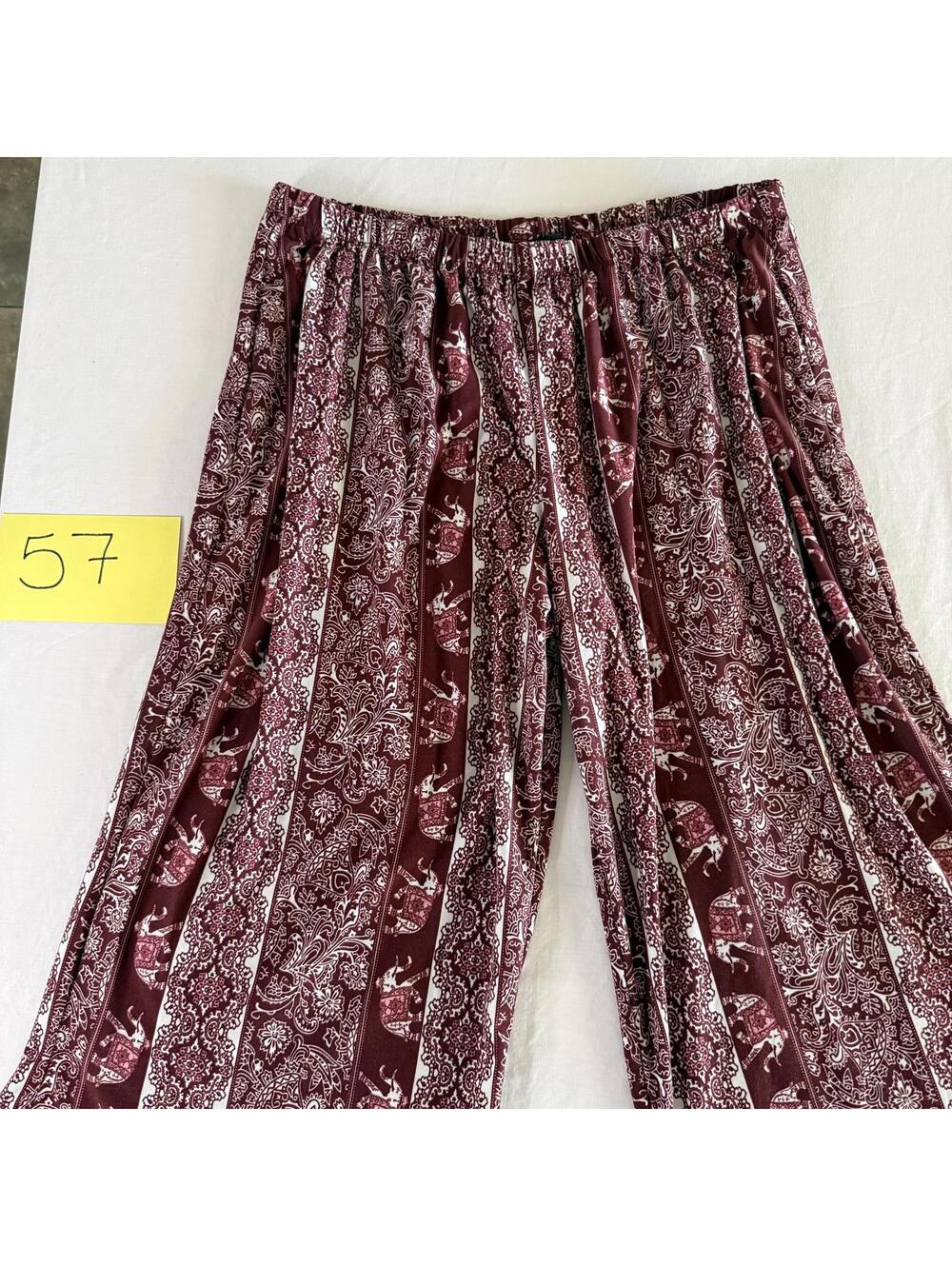 Try This Wide Leg Paisley Printed Pants Size 2X